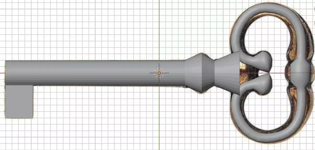 Image de la clé avec modélisation du haut