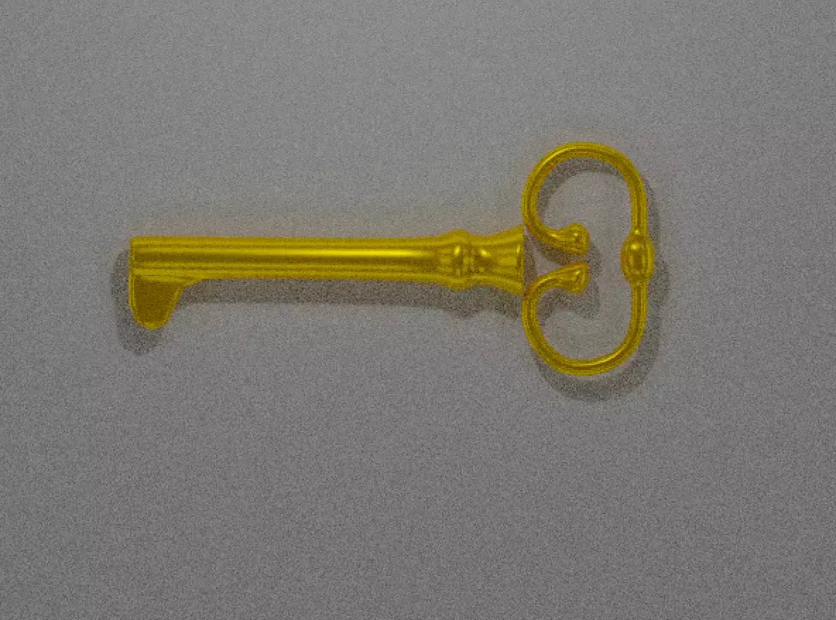 Image de la clé avec modélisation du haut