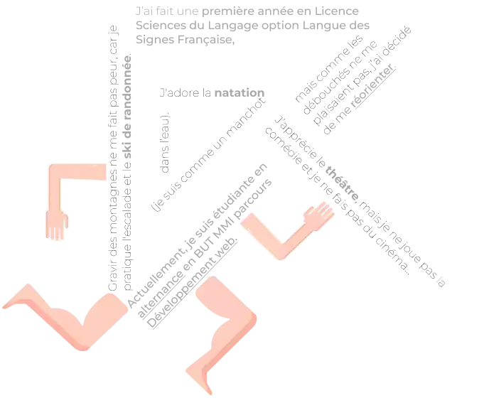 Calligramme d'un personnage en forme d'équerre